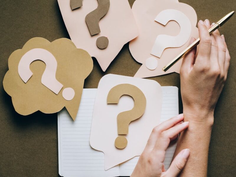 question marks on paper crafts